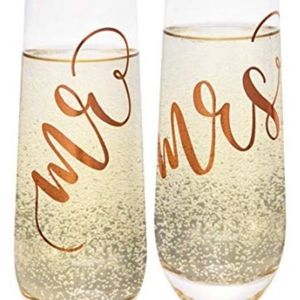 Mr. & Mrs. Stemless Glasses
